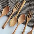 Tableware wooden Fruit dessert spoon fork for restaurant
